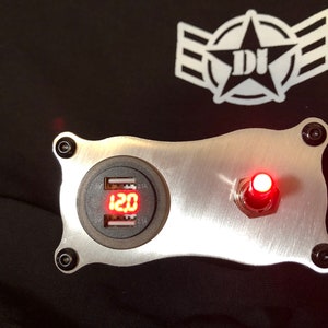 Aircraft Style USB ,12v Toggle And 4 Hole aluminum bezel. Flush mount