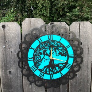 Tree of life clock bronze/turquoiseback