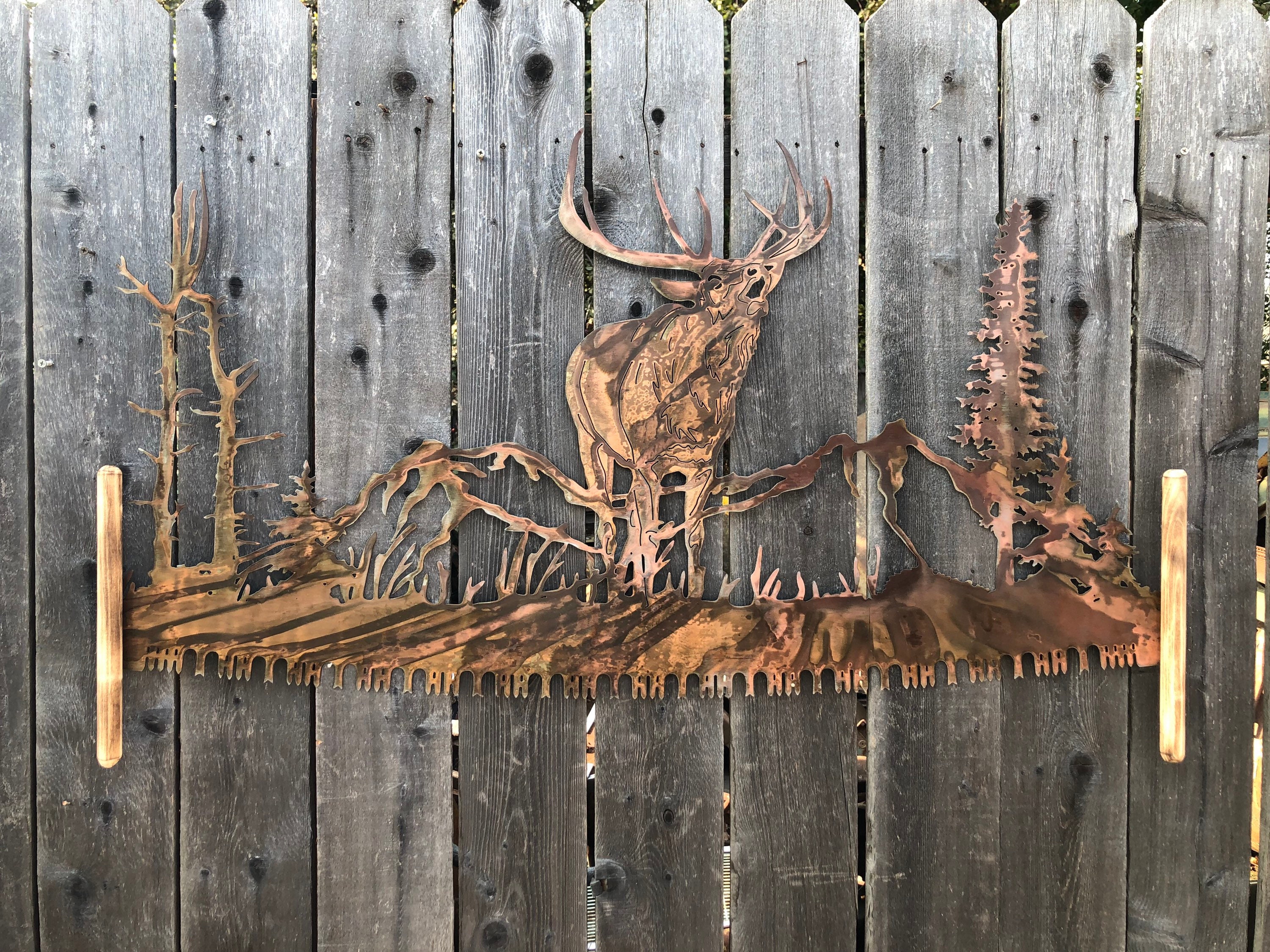 Elk Crosscut Saw DIY Kit Wall Art Rustic Home Decor Metal Art Etsy