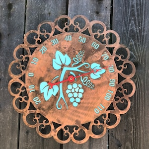 Wine grapes on vine thermometer indoor Outdoor