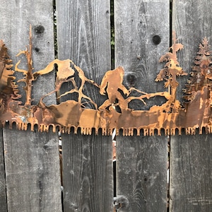 Bigfoot crosscut saw wall Art. Yeti. Sasquatch