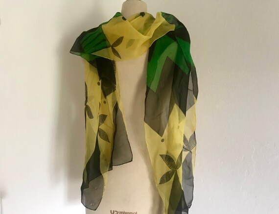 70s Celia Birtwell chiffon scarf