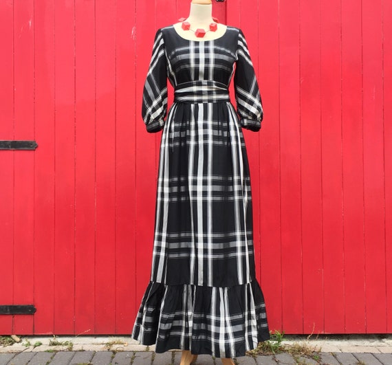 Rare 1960s Horrockses maxi dress in shimmering taf
