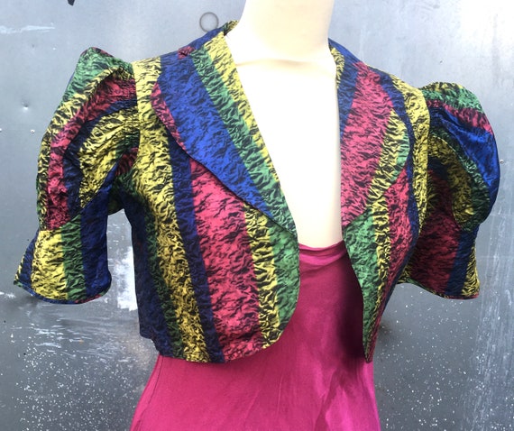Original 1930s taffeta bolero with ruche effect