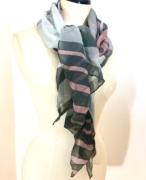 Rare Celia Birtwell 1970s long chiffon scarf