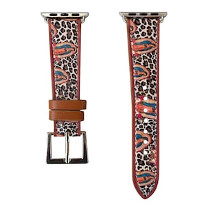 38mm,40mm,41mm,42mm,44mm,45mm compatible for Apple Watch Series 9,8,7,6,5,4,3, and SE, Lady Guadalupe Print Watch Band