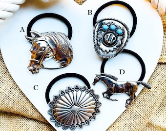 Western Theme Metal Hair Ties