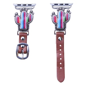 41mm/40mm/38mm Compatible for Apple Watch, Delicate Western Serape Cactus Watch Band No. 5SE