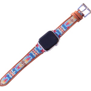 38mm, 40mm, 41mm compatible for Apple Watch Series 8,7,6,5,4,3, and SE Small Versions, Western Pattern Print Watch Band No. 22M8