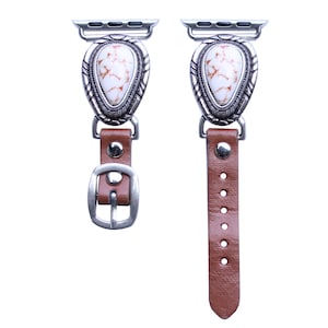 41mm/40mm/38mm Compatible for Apple Watch, Delicate Western White Teardrop Watch Band No. 6W