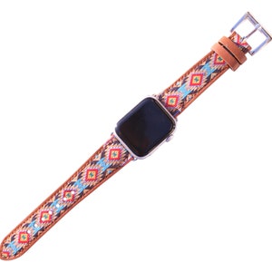 38mm, 40mm, 41mm compatible for Apple Watch Series 8,7,6,5,4,3, and SE Small Versions, Western Pattern Print Watch Band No. 22M3