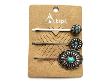 3 Pieces Western Aztec Style Hair Pin Set No.135