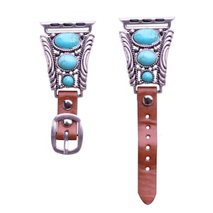 44mm/42mm Compatible for Apple Watch, Delicate Western Turquoise Watch Band No. 9