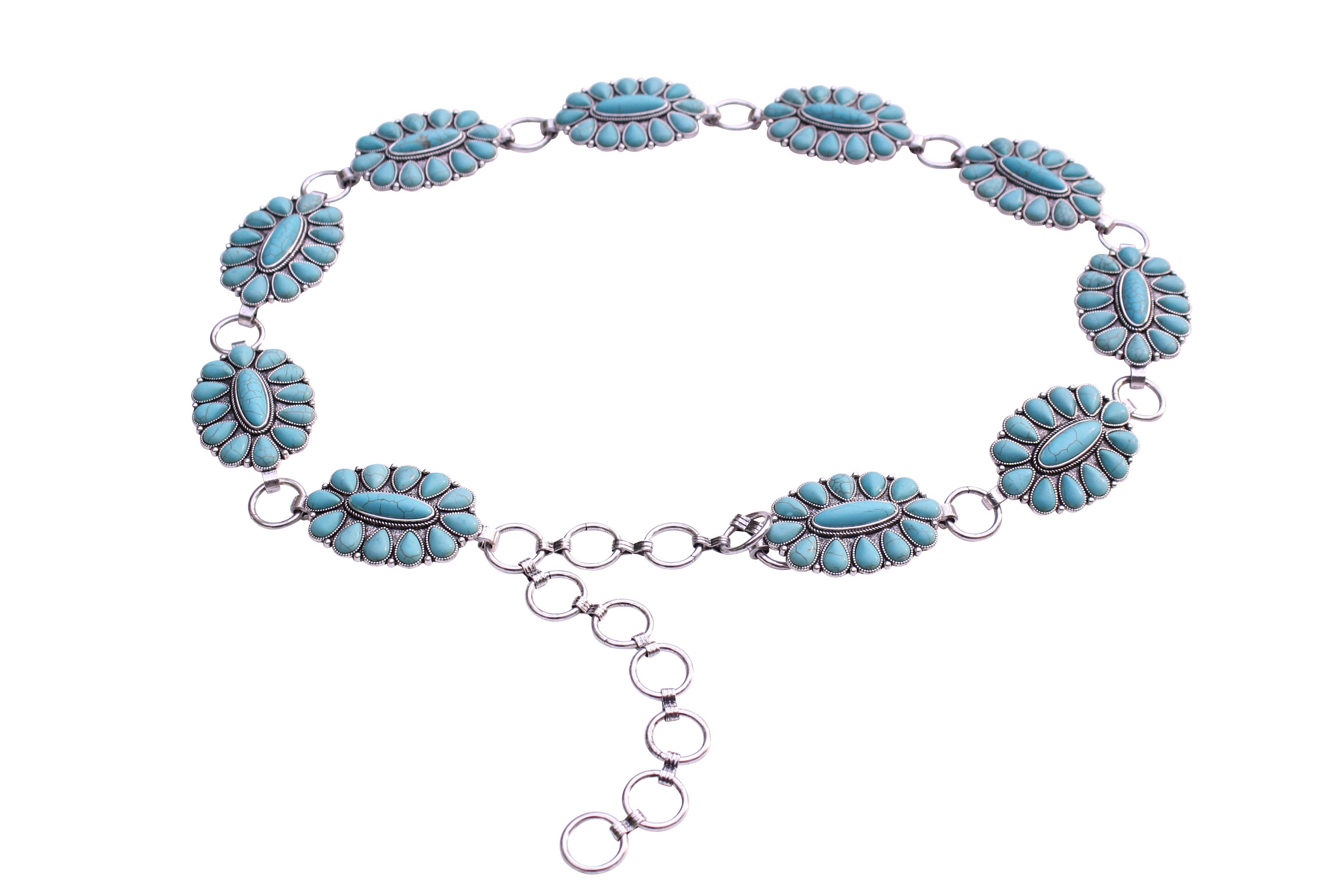 The South of Mazatlan Turquoise Concho Belt L