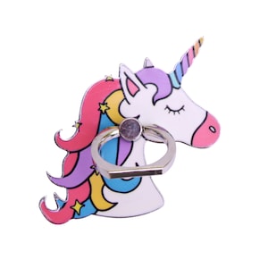 Dreamy Unicorn Phone Ring Grip Holder, 360 rotation 180 flip Grip Stand