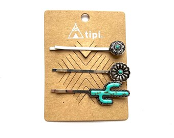 3 Pieces Western Aztec Style Hair Pin Set No.130