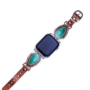41mm/40mm/38mm Compatible for Apple Watch, Delicate Western Turquoise Teardrop Watch Band No. 6