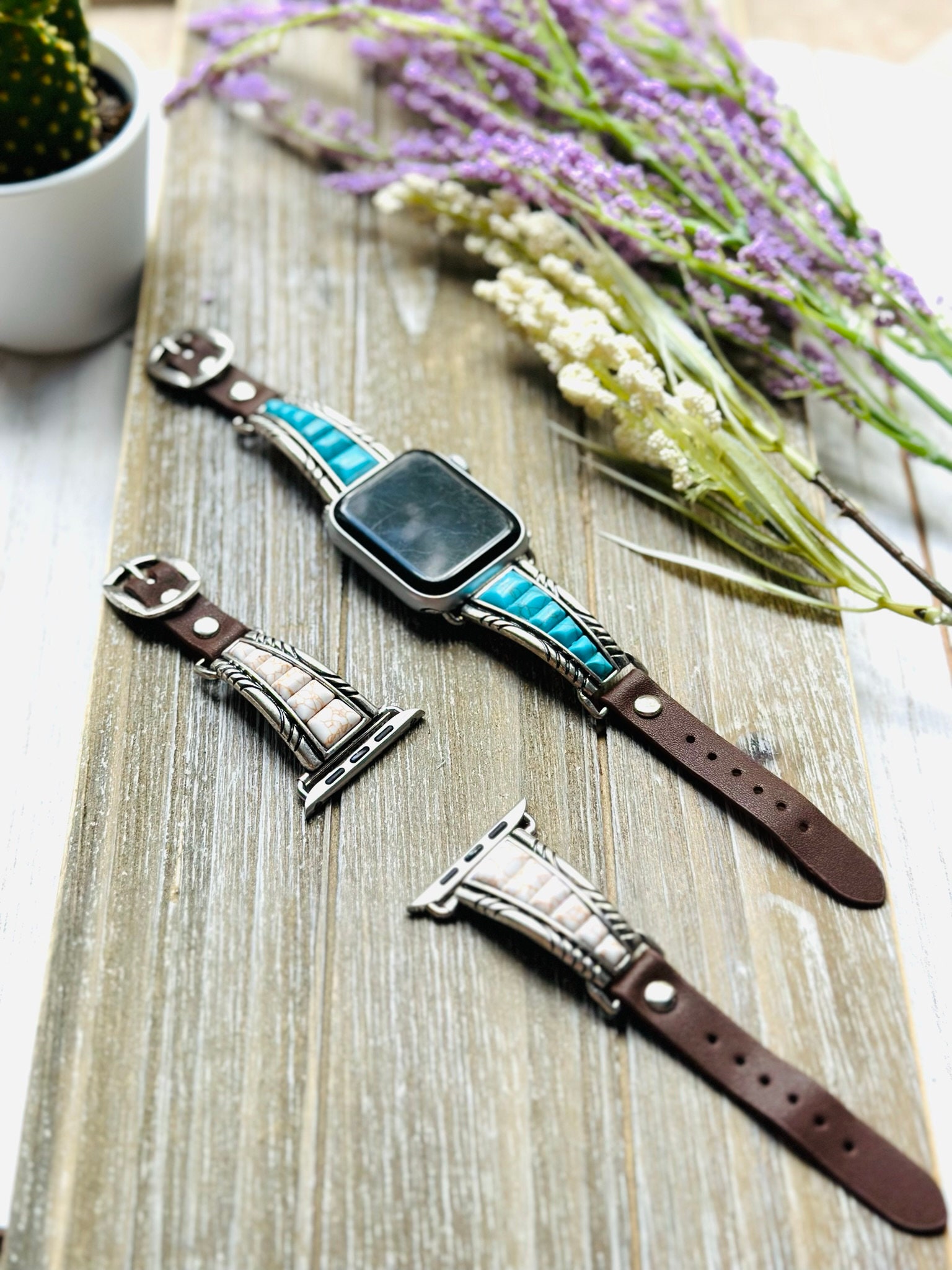 Vintage Art by God Malachite Gemstone Gold Tone Quartz Watch Beaded Band Working forsale Available ( Vintage Men main image 3
