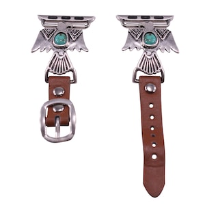 Wonderent 44mm/42mm Compatible for Apple Watch, Delicate Eagle with Turquoise Accent Watch Band No. 4