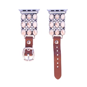 Wonderent 40mm/38mm Compatible for Apple Watch, Delicate Western Turquoise Fanwise Flower Watch Band No. 69WT