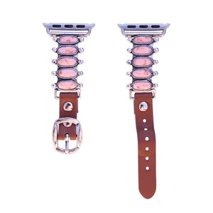 Wonderent 40mm/38mm Compatible for Apple Watch, Delicate Western Turquoise Fanwise Flower Watch Band No. 68P