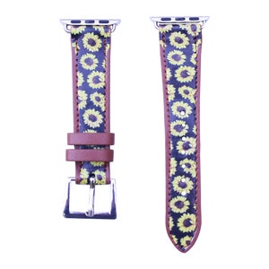 38mm, 40mm, 41mm compatible for Apple Watch Series 8,7,6,5,4,3, and SE Small Versions, Sunflower Print Watch Band No. 32