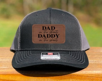 Dad in the street Daddy in the sheets Hat, Daddy Vegan Leather Patch Cap, Richardson 112, Daddy to be Gift, Leather Richardson Hat 112