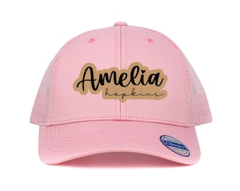 Custom Kids Name Hat – Personalized Toddler or Youth Cap, Trucker Hat with Name, Adjustable Back, Gift for Kids