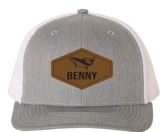 Boys Trout Hat, Kids Name Personalized Hat, Personalized Boy Hat, Youth Custom Hat, Boys Fishing Hat, Richardson 112, CapDaddy