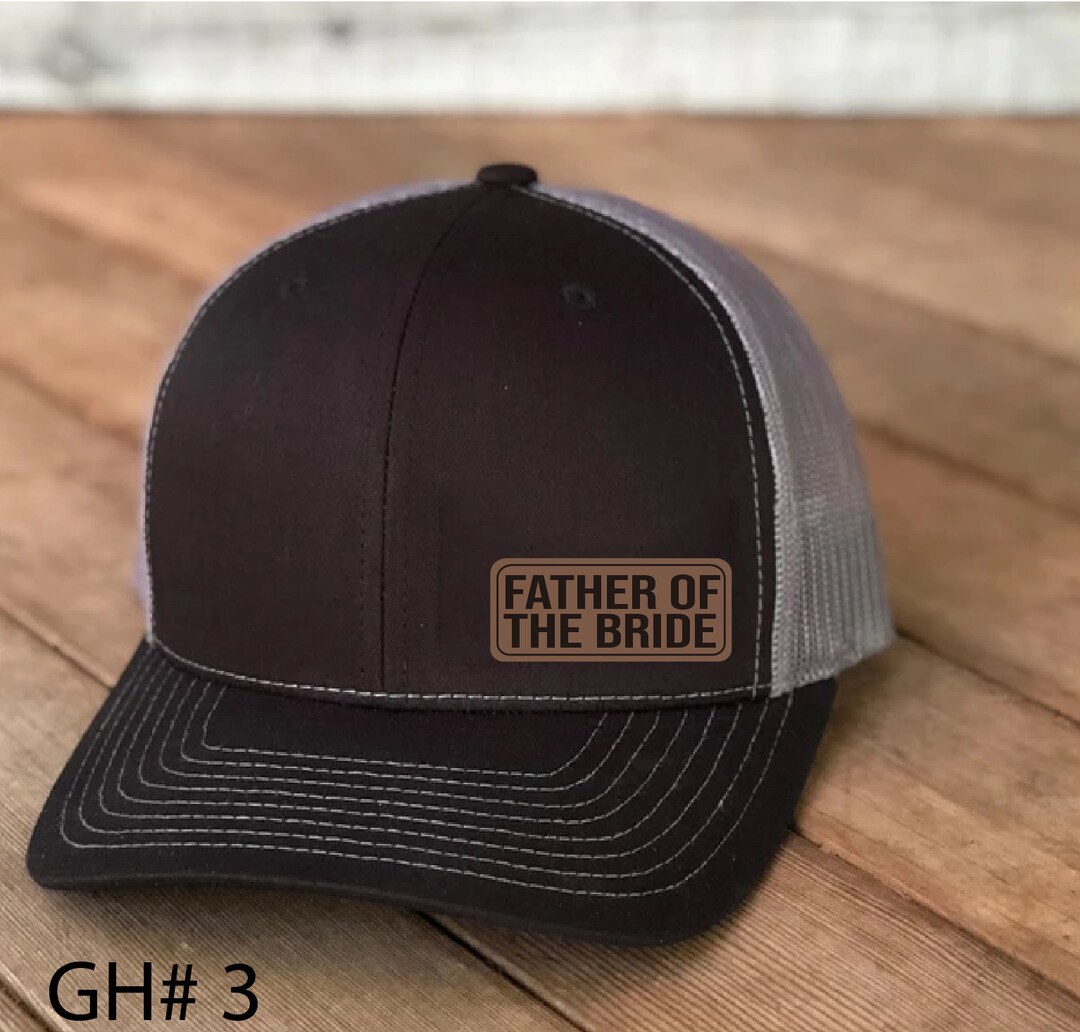 Father of the Bride Vegan Leather Patch Cap, Richardson 112, Father of ...