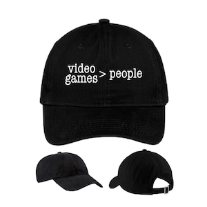 Video Games &gt; People Embroidered Hat – Funny Gamer Cap for Introverts & Gamers, Custom Dad Hat, Cap Daddy
