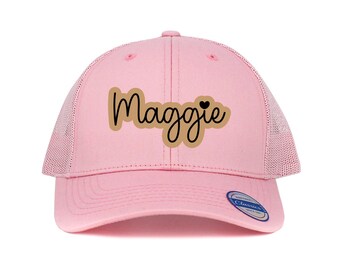 Custom Kids Name Hat – Personalized Toddler or Youth Cap, Trucker Hat with Name, Adjustable Back, Gift for Kids