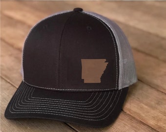 Arkansas Vegan Leather Patch Cap, Richardson 112, Richardson Hat, Arkansas Cap, Richardson Cap, Leather Richardson Hat 112, Cap Daddy