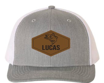 Boys Bass Hat, Kids Name Personalized Hat, Personalized Boy Hat, Youth Custom Hat, Boys Fishing Hat, Richardson 112, CapDaddy