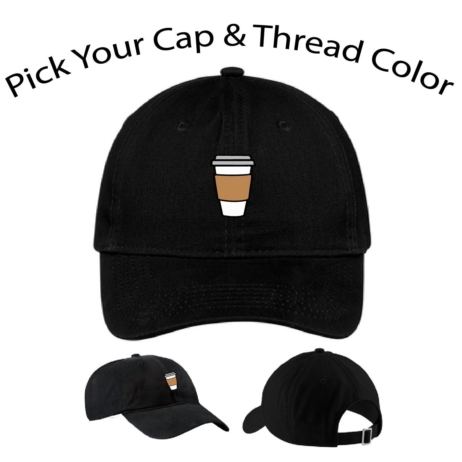 Coffee Cup Baseball Hat Embroidered Coffee Cup Cap Morning Etsy