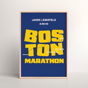 Personalised Boston Marathon Finisher Print: Runner Gift (Digital Option)