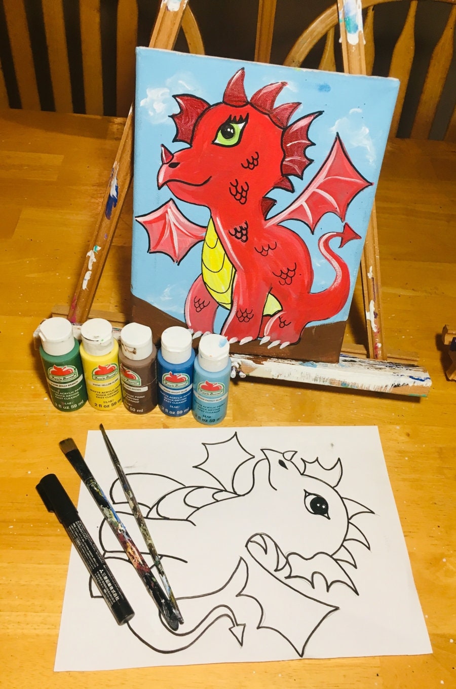 Lesson Download Dragon Painting Includes Detailed | Etsy