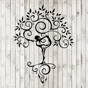 Yoga tree svg, yoga tree clipart, yoga svg, cut files for cricut and silhouette, png, dxf, eps