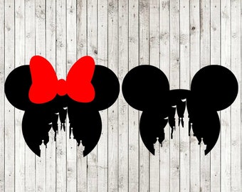 Mickey Minnie Castle Head svg, castle svg, cutting files for cricut silhouette, png, eps, svg