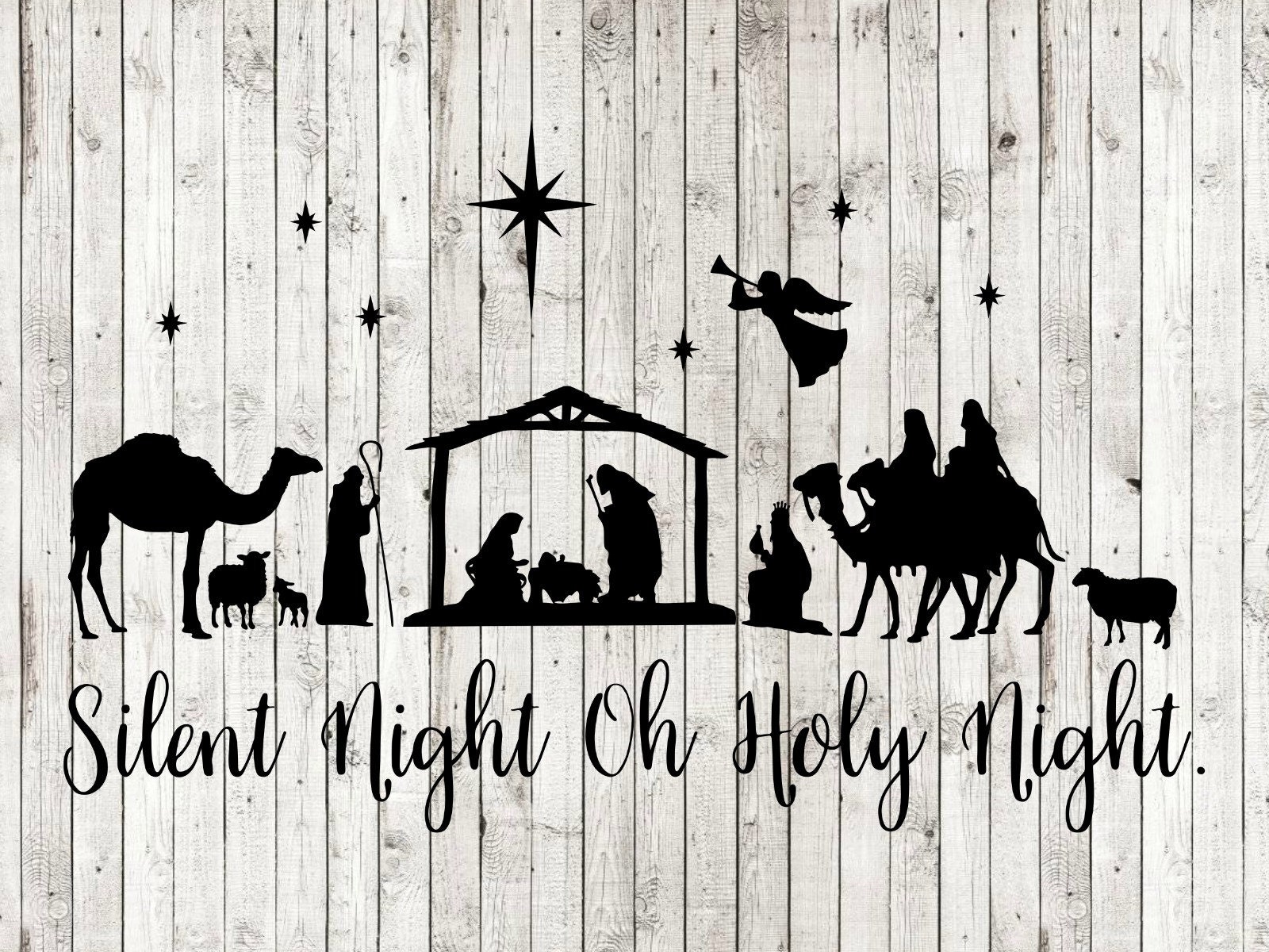 Oh Holy Night SVG / Nativity Scene SVG / Cut File / (Instant Download) 