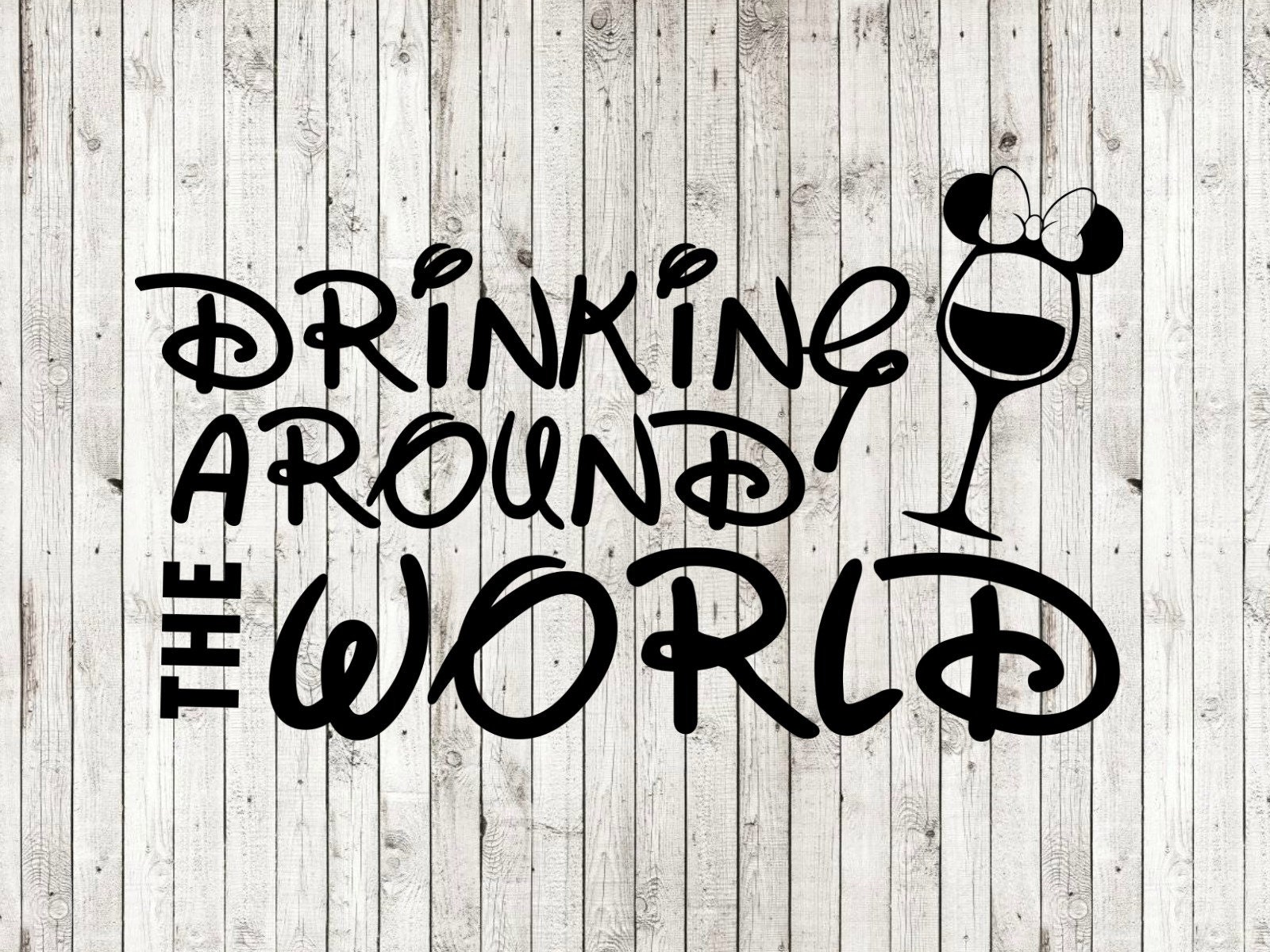 Disney Minnie Mouse Drinking Around The World Svg Disney Etsy