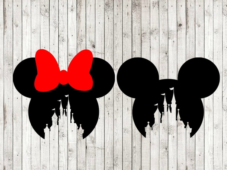 Mickey Mouse Head With Castle SVG