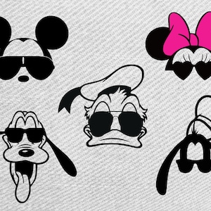Gafas de sol de Mickey SVG, gafas de sol de Minnie Mouse SVG, gafas de sol de Mickey Mouse SVG, gafas de sol de Pluto SVG, gafas de sol Goofy SVG, png, Pluto SVG