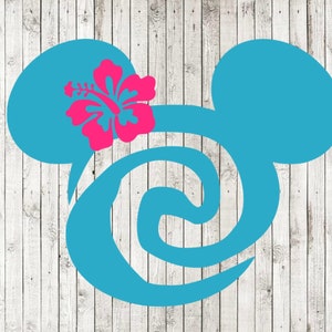 Moana svg, hibiscus svg, moana mickey head svg, cutting files for cricut silhouette, png, eps, svg