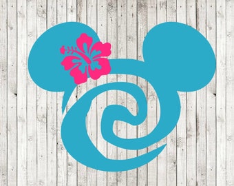 Moana svg, moana mickey head svg, cutting files for cricut silhouette, png, eps, svg