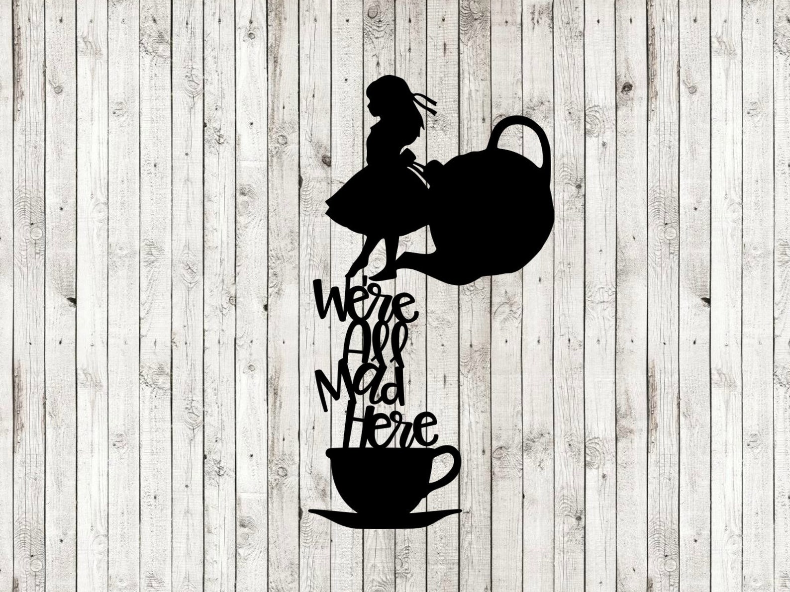 Alice in Wonderland Svg We're All Mad Here Svg Alice Etsy