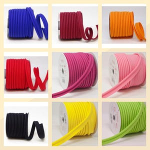 Roll of 18mm wide flanged piping trim, piping cord, various colours