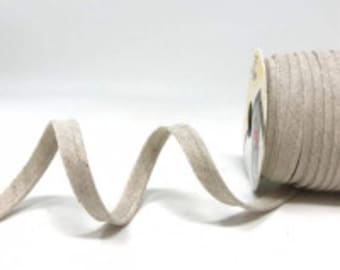 Passamaneria flangiata in misto lino/cotone, avena, larghezza 10 mm, cordoncino per profili - Venduto al metro