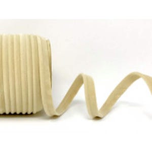 10mm wide cream velvet piping trim, piping cord