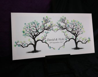 Custom Guest Book Sign, Wedding Guestbook, Unique Guestbook Wedding, Thumbprint Tree, Fingerprint Tree, Unique Guest Book, Woodland Wedding